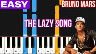 Bruno Mars - The Lazy Song  EASY Piano Tutorial for Beginners