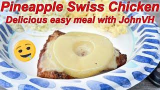 Pineapple Swiss Chicken Cooking with JohnVH How to make an easy dinner