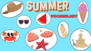 Summer Vocabulary for kids Video Flashcards