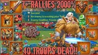 lords mobile MYTHIC RALLY TRAP CAPPED VS WAVES OF 2000% RALLIES THIS IS IMPOSSIBLE  