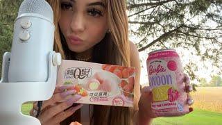 ASMR EATING MOCHI & A BARBIE SODA