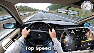 1989 MERCEDES-BENZ 190 W201 2.3E POV Probefahrt auf der AUTOBAHN