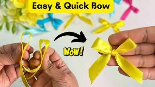 Very Easy Step By Step Bow Making  DIY Ribbon Bow  Ribbon Hair Bow Tutorial  How To Make Bow