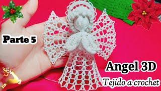 ANGEL 3D  TEJIDO A CROCHET CON HILO DE BORDAR A MÁQUINA. ● VIDEO 5