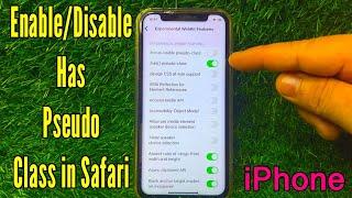 How to Enable or Disable Has Pseudo Class in Safari on iPhone X