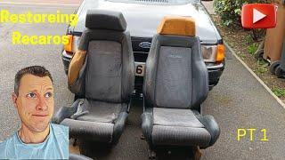 DIY Upholstery Reviving Recaro Leather Seats in MK4 Escort RS Turbo. 1980s