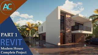 Modern House  Part 1  Complete Step by Step Project  Revit Tutorial