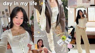 DAY IN MY LIFE  shopping korean makeup haul run with me chores  *chill and realistic*