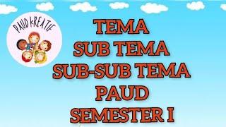 TEMA DAN SUB TEMA PEMBELAJARAN PAUD SEMESTER 1  PART I LENGKAP #kurikulum13