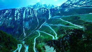 Swiss Alps Scenic Drive to Rhone Glacier and Grimsel Pass Dam Obergoms Switzerland