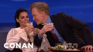 Angie Harmon Does Tequila Shots With Jeff Goldblum & Conan  CONAN on TBS