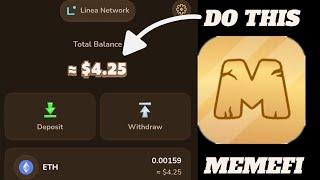 Memefi update  how to buy Linea ETH to MemeFi fast  step by step