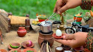 Mini Pressure Cooker Egg Biryani  Easy Egg Biryani Recipe  Miniature Cooking The Tiny Foods-Hindi