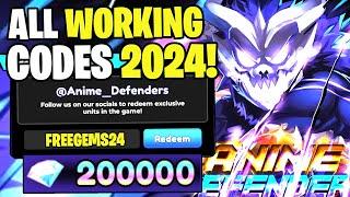 *NEW* ALL WORKING CODES FOR ANIME DEFENDERS IN 2024 ROBLOX ANIME DEFENDERS CODES