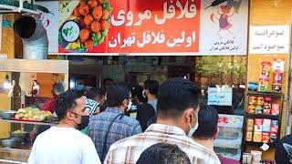 The oldest falafel sandwich shop in Tehran Iran  Iranian Street Food  ساندویچ فلافل مروی