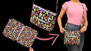 How easy to sew a shoulder bagcrossbody bag - a sewing tutorial