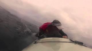 Great White Shark knocks kayaker into the Ocean. Crazy Footage