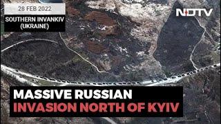 Russia-Ukraine War Satellite Pics Show 64-Km Russian Army Convoy Near Kyiv Burning Homes