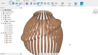 Уроки Fusion360 3Dмоделирование абажура лампы. 3D modeling of a lampshade for cutting from plywood.