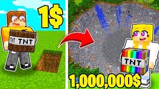 TNT ZA 1$ vs TNT ZA 1000000$ w Minecraft