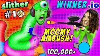 WINNER.IO HIGHEST SCORE EVER on Slither.io #10 Ruined by Prank Mom FGTEEV 3x Win Diep.io