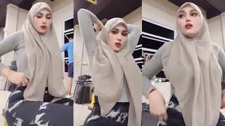 Try On Hijab Style Sports Instant Hijab Diamon Gym Sports Suit