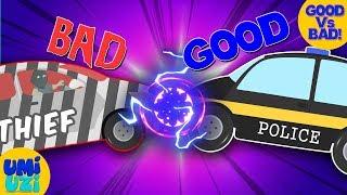 Umi Uzi  Good Vs Bad  Police Car VS Thief  Videos For Kids  Funny Videos