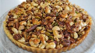 Caramel Nuts Tart  How to Make Caramel Nuts Tart Recipe