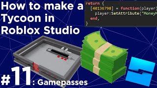 How to make a Tycoon in Roblox #11 - Gamepasses
