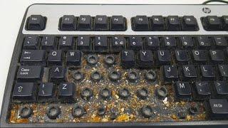 Cleaning The Dirtiest Keyboard Ever