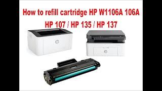 HP W1106A 106A HP Laser 107a 135a 137fnw - How to refill toner cartridge