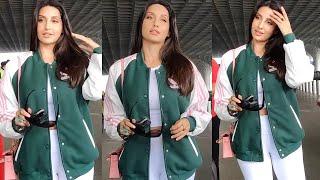 Nora Fatehi Spotted at the Airport Heading to Hyderabad for a Shoot Filmy Focus Bollywood