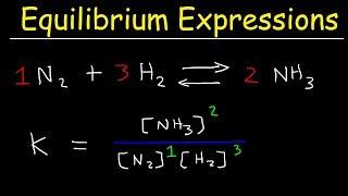 How To Write The Equilibrium Expression For a Chemical Reaction - Law of Mass Action