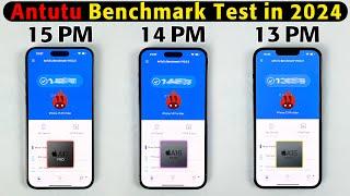 A17 Pro vs A16 Bionic vs A15 Bionic Antutu Benchmark Test in 2024 - 15 Pro Max vs 14 PM vs 13 PM