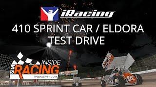 iRacing 410 Sprint Car Test Drive on a Slick Eldora Speedway