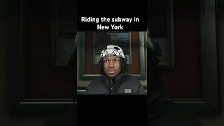 Riding the subway in New York