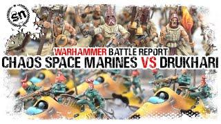 Chaos Space Marines vs Drukhari - Warhammer 40000 Battle Report