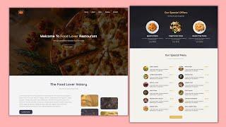 Build Restaurant Website Using HTML and CSS using Flexbox Only