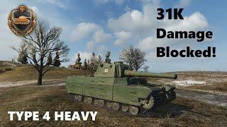 World of Tanks - TYPE 4 HEAVY - 31K DAMAGE BLOCKED