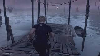 Del Lago eats Leon on the lake pier but in the remake of the Resident Evil 4