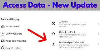 Fix instagram access data option not showing  Download your information instagram new update