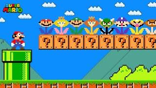 Super Mario Bros. but there are MORE Custom Flower All Characters