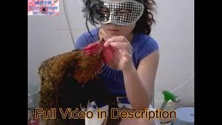 Mask Lady Butcher With Chicken With his Slaughter Skill