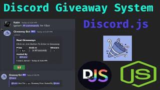 Advance Discord Giveaway System Bot With Custom Embeds & Button in Discord.JS  Discord Giveaway Bot