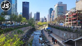 Seoul Cheonggyecheon Stream & Gwanghwamun Square  South Korea Walk