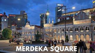 Merdeka Square Kuala Lumpur Malaysia  4K Walking Tour at Night