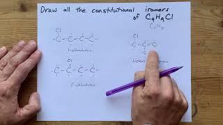Draw all the constitutional isomers of C4H9Cl