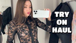 4K Lace blouses Try On Transparent Try On Haul 2024 with Katyvaty