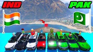 India Vs Pakistan  Gta 5 Indian Cars Vs Pakistan Cars Long Jumping Challenge  Gta 5 Shinchan