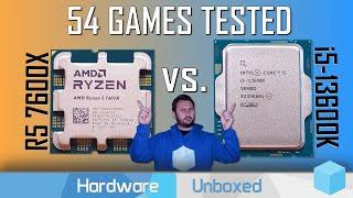 Ryzen 5 7600X vs. Core i5-13600K 54 Game Benchmark @ 1080p 1440p & 4K